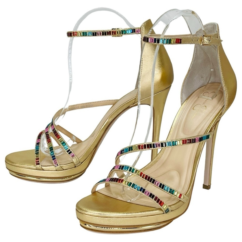 Jessica Simpson Embla Gold Shimmer Rainbow Womens Heels Size 9.5M - Picture 11 of 15